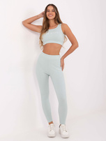 Jasnoniebieski sportowy komplet z legginsami FOR FITNESS 