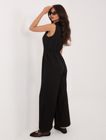 Czarny elegancki kombinezon bez rękawów 