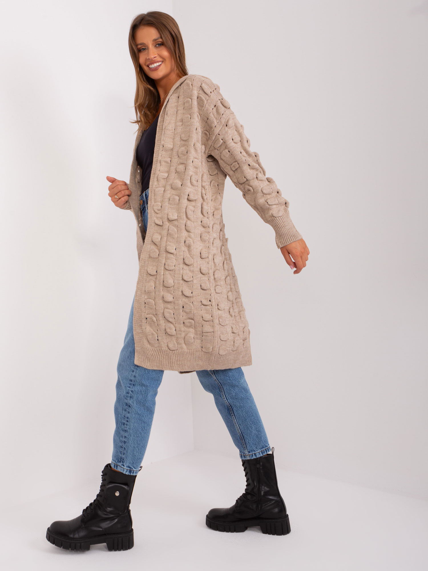 Hurt Dark Beige Women's Hoodie Cardigan