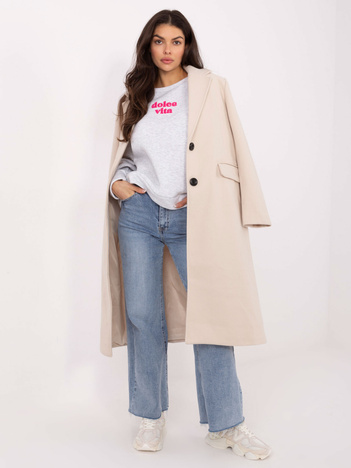 Jasnoszara melanżowa bluza oversize z napisem