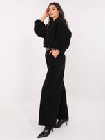 Czarne sztruksowe spodnie z kieszeniami