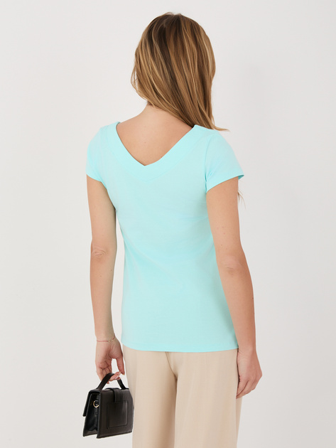 Miętowa damska bluzka basic z bawełny RUE PARIS