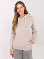 Beżowa bluza kangurka z kapturem SUBLEVEL 