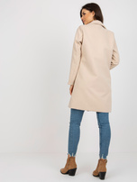 Hurtownia Beżowy klasyczny płaszcz z wiskozą OCH BELLA