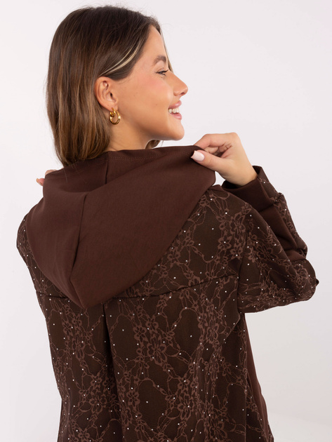 Ciemnobrązowy casualowy komplet z dżetami