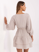 Beżowa sukienka boho z muślinu 