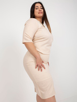 Hurt Jasnobrzoskwiniowa ołówkowa spódnica plus size