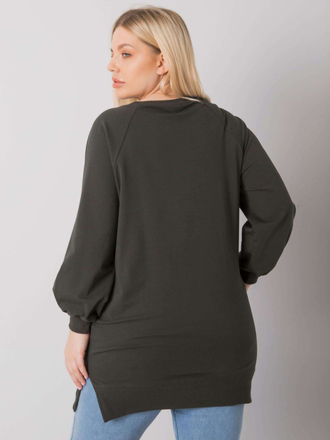 Ciemna khaki gładka bluza plus size Toledo