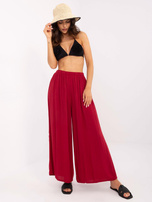 "Hurt Burgundy flowy wide-leg pants OCH BELLA"