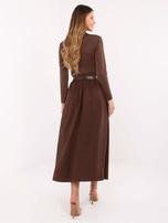 Ciemnobrązowa wizytowa spódnica z dżetami