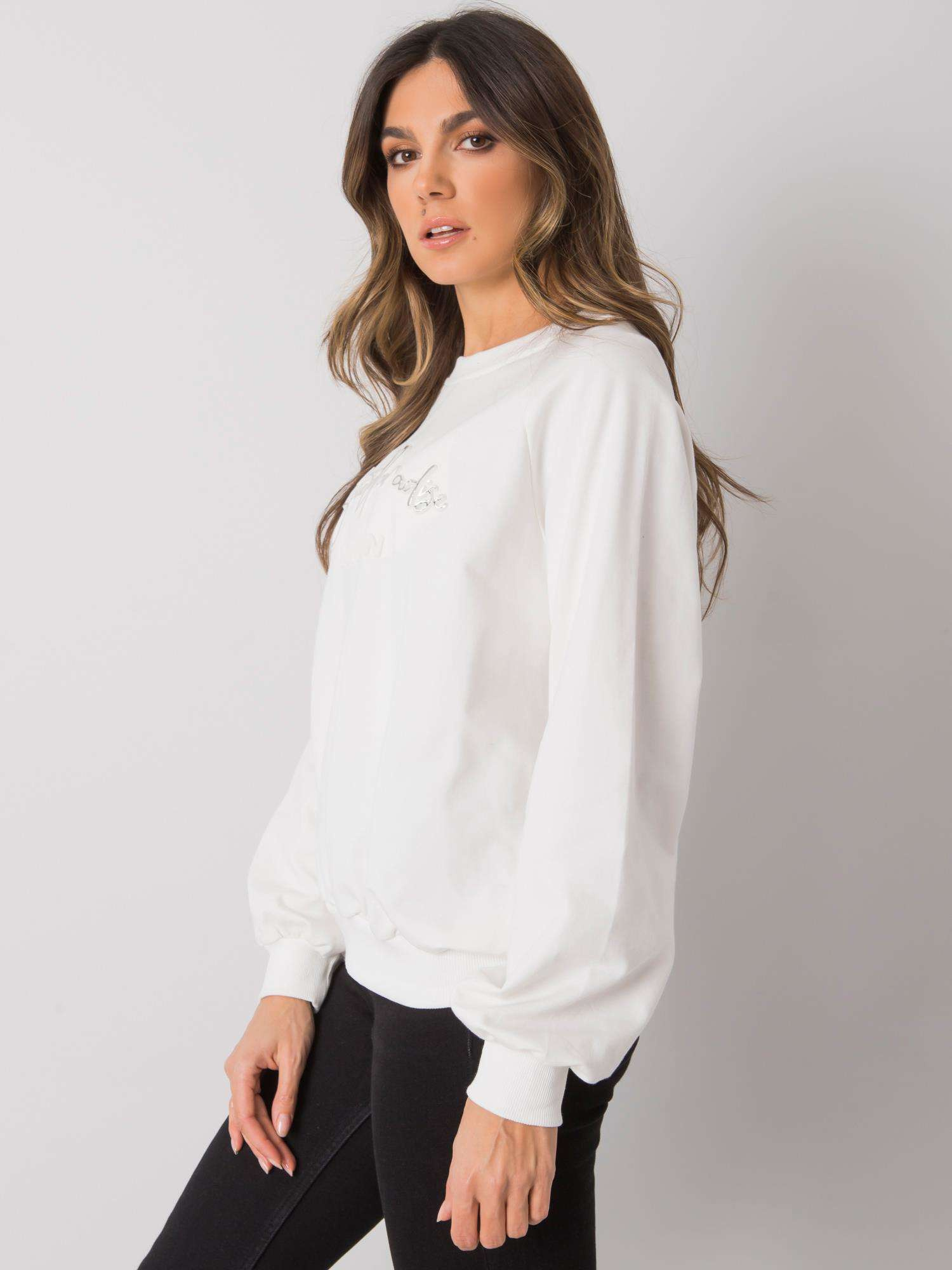 Ecru women's sweatshirt without a hood Harriette RUE PARIS.