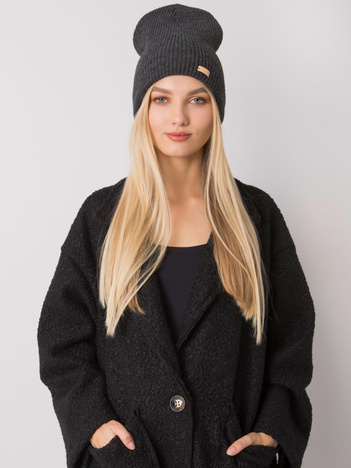 Dunkelgraue Strickmütze Beanie RUE PARIS.