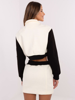 Hurt Ecru casualowy komplet z bluzą i spódnicą