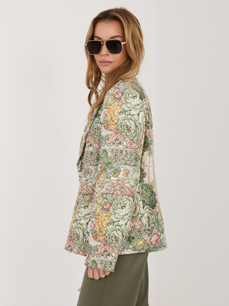 Zielona elegancka marynarka z printem