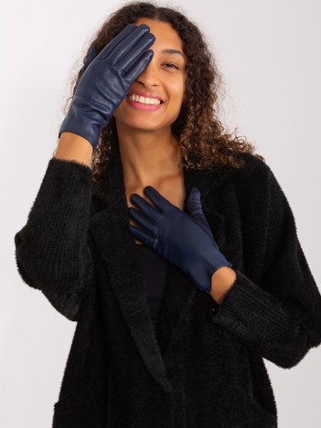 Hurt Navy elegant gloves with eco leather.