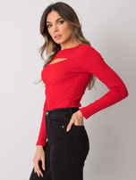 Czerwona bluzka z wycięciem Jonnelle RUE PARIS