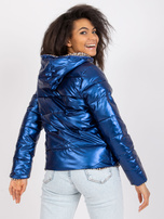 Blue reversible jacket with hood Arta