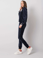 Granatowy komplet welurowy Esti RUE PARIS