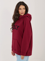 Bordowa damska bluza oversize z kapturem RUE PARIS 