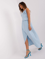 Hurt Jasnoniebieska kopertowa sukienka na co dzień 