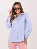 Niebieska damska koszula z kołnierzykiem 