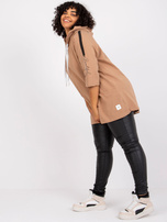 Camelowa dresowa bluza plus size rozpinana Miley 