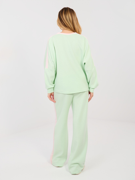 Pastelowy zielony komplet z napisem NEW YORK RUE PARIS