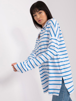 Hurtownia Biało-niebieska bluzka oversize w paski