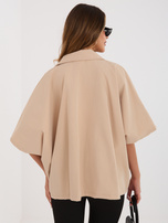 Camelowy przejściowy płaszcz z kieszeniami RUE PARIS