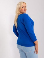 Hurt Kobaltowa bluzka plus size z dekoltem w serek