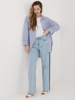 Jasnoniebieskie jeansy straight leg z lampasami SUBLEVEL 