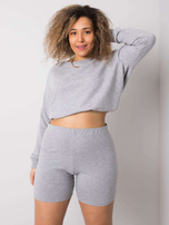Graue Plus-Size-Shorts aus Baumwolle Alessia.