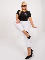 Hurt Czarny damski t-shirt plus size z okrągłym dekoltem