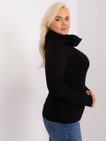 Hurtownia Czarny damski sweter plus size z wiskozą
