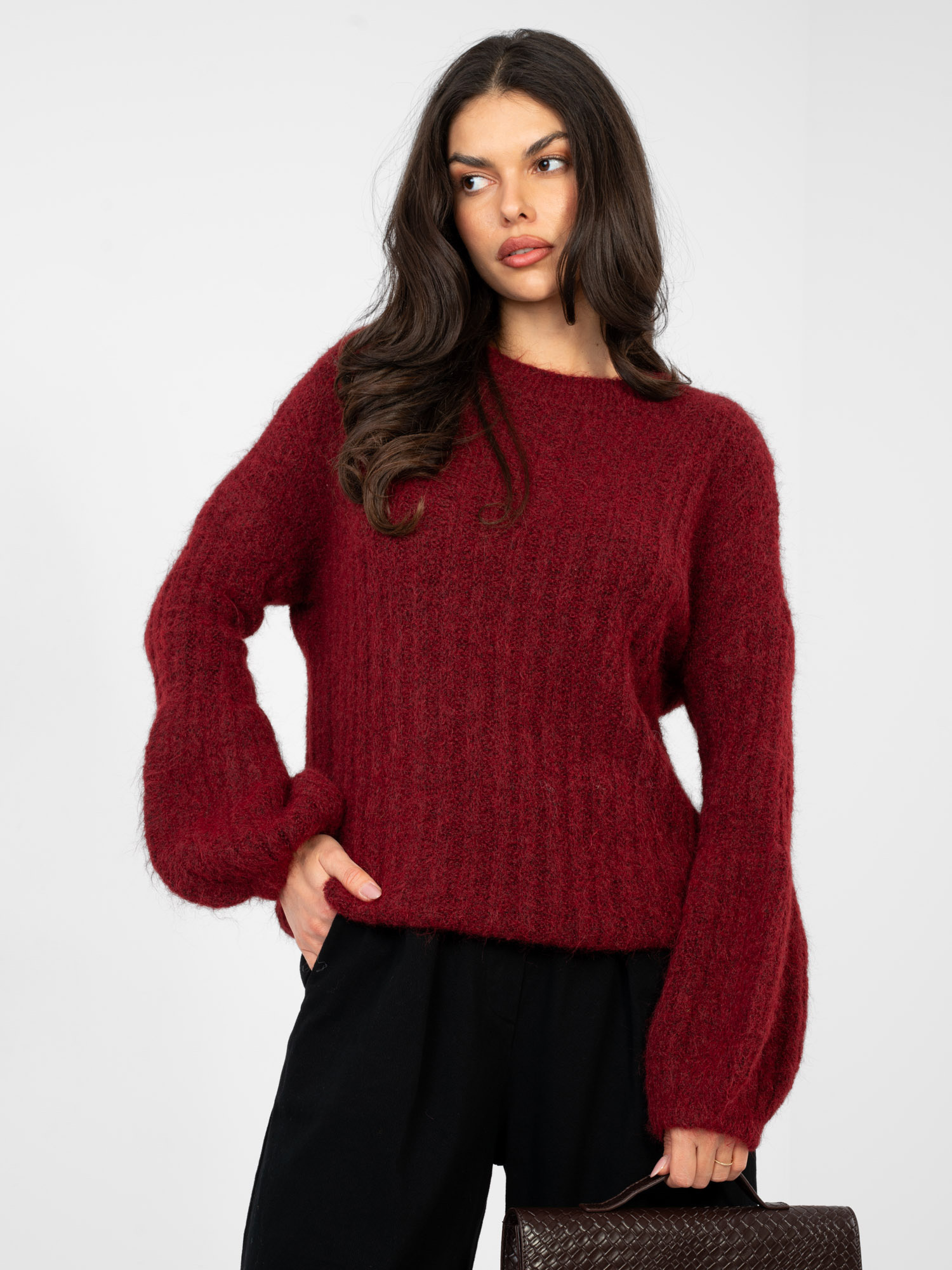 Sweter bordowy