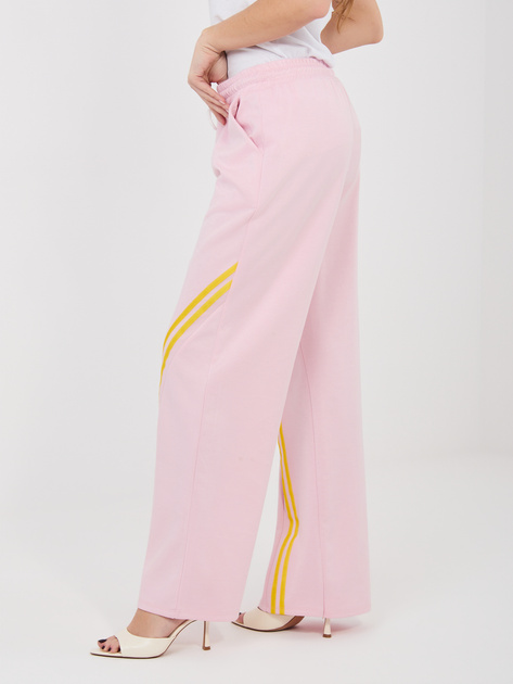 Pastelowe różowe dresowe spodnie z wiązaniem RUE PARIS