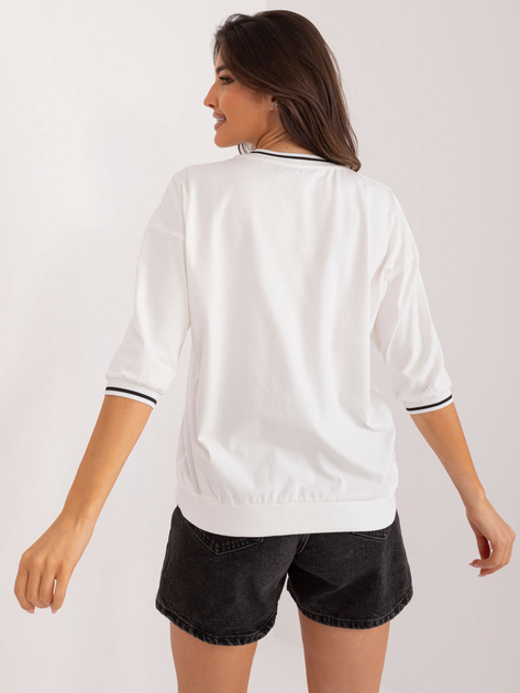 Hurtownia Ecru codzienna bluzka damska z lamówką