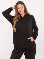 Czarna damska bluza basic o kroju oversize 