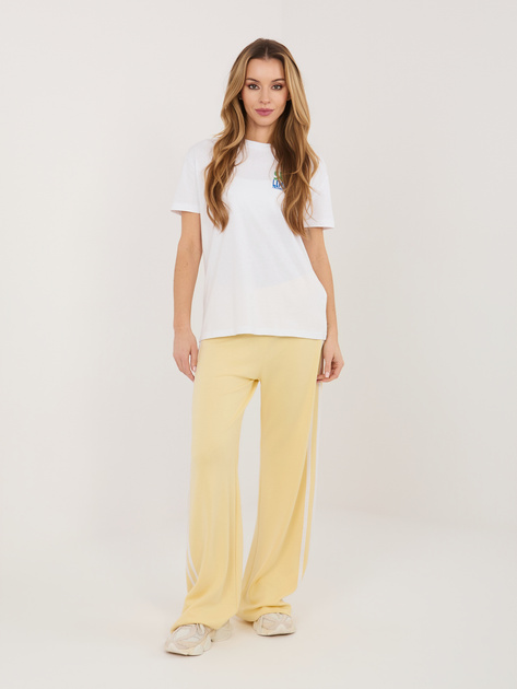 Jasnożółte dresowe spodnie z wiskozą