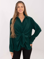 Ciemnozielona koszula z wiązaniem z przodu
