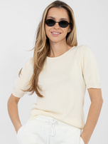 Jasnobeżowy sweter z domieszką wiskozy