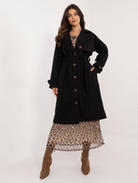 Hurt Czarny elegancki płaszcz o kroju trencza OCH BELLA
