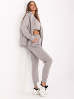 Hurt Szary trzyczęściowy komplet z rozpinaną bluzą