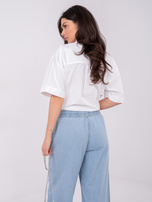 Jasnoniebieskie jeansy wide leg z przeszyciami SUBLEVEL