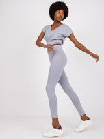 Szare bawełniane legginsy damskie Brigitte