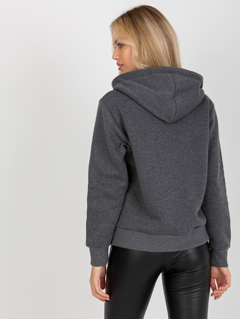 Hurt Ciemnoszara rozpinana bluza basic z kapturem RUE PARIS