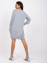 Szara melanżowa sukienka z bawełny Salou