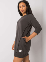 Ciemna khaki bawełniana sukienka plus size Karissa