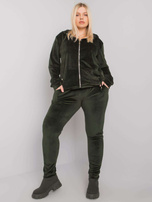 Khaki Samt-Plus-Size-Set Michell.