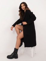 Hurt Czarny długi płaszcz z kieszeniami OCH BELLA